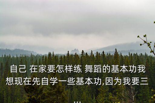 自己 在家要怎样练 舞蹈的基本功我想现在先自学一些基本功,因为我要三...