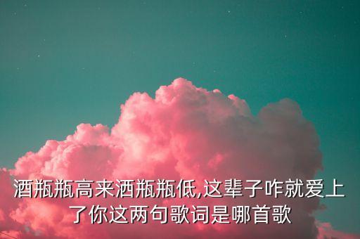 酒瓶瓶高来洒瓶瓶低,这辈子咋就爱上了你这两句歌词是哪首歌