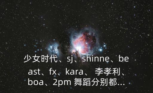 少女时代、sj、shinne、beast、fx、kara、 李孝利、boa、2pm 舞蹈分别都...