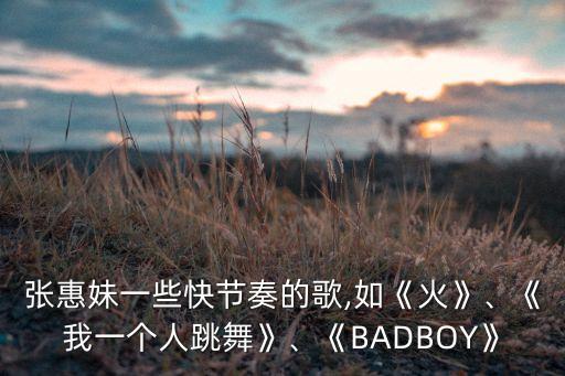 张惠妹一些快节奏的歌,如《火》、《我一个人跳舞》、《BADBOY》
