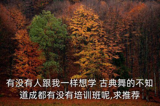有没有人跟我一样想学 古典舞的不知道成都有没有培训班呢,求推荐