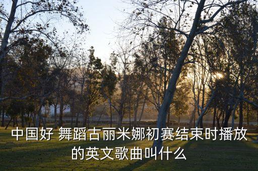中国好 舞蹈古丽米娜初赛结束时播放的英文歌曲叫什么