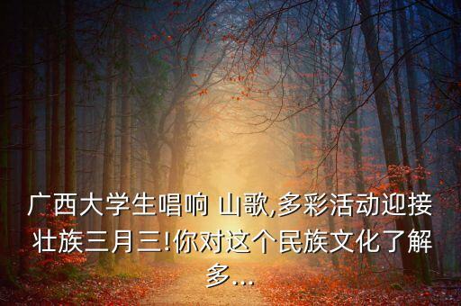 广西大学生唱响 山歌,多彩活动迎接 壮族三月三!你对这个民族文化了解多...