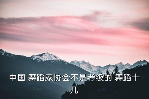 中国 舞蹈家协会不是考级的 舞蹈十几