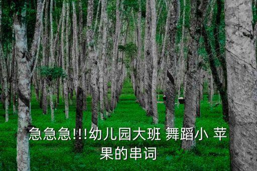急急急!!!幼儿园大班 舞蹈小 苹果的串词