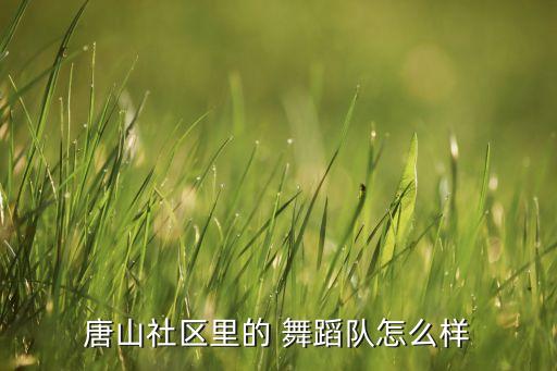 唐山社区里的 舞蹈队怎么样