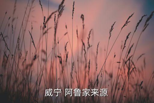 威宁 阿鲁家来源
