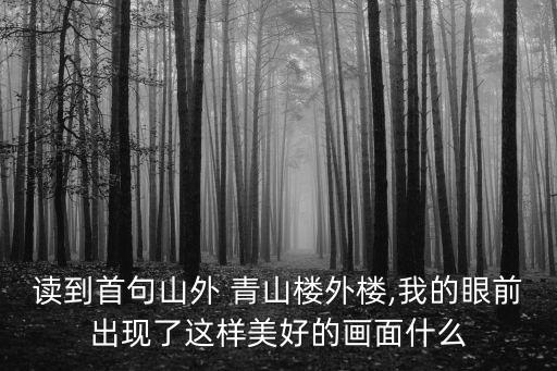 读到首句山外 青山楼外楼,我的眼前出现了这样美好的画面什么