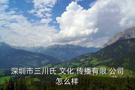 深圳市三川氏 文化 传播有限 公司怎么样