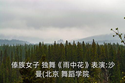  傣族女子 独舞《雨中花》表演:沙曼(北京 舞蹈学院