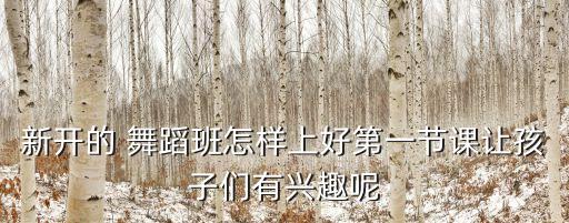 新开的 舞蹈班怎样上好第一节课让孩子们有兴趣呢