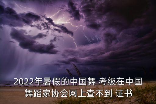 2022年暑假的中国舞 考级在中国 舞蹈家协会网上查不到 证书