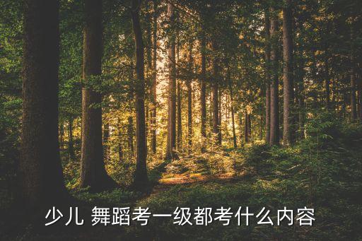 少儿 舞蹈考一级都考什么内容