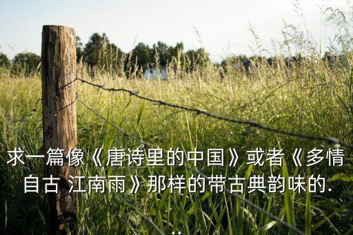 求一篇像《唐诗里的中国》或者《多情自古 江南雨》那样的带古典韵味的...