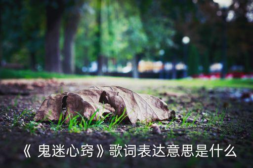 《 鬼迷心窍》歌词表达意思是什么
