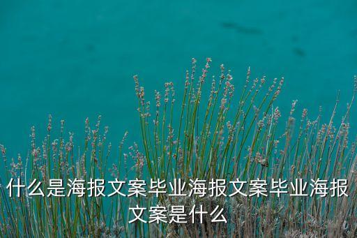 什么是海报文案毕业海报文案毕业海报文案是什么