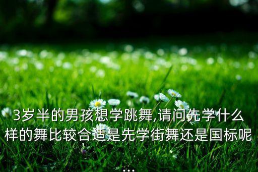 3岁半的男孩想学跳舞,请问先学什么样的舞比较合适是先学街舞还是国标呢...
