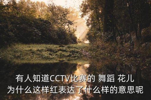 有人知道CCTV比赛的 舞蹈 花儿为什么这样红表达了什么样的意思呢