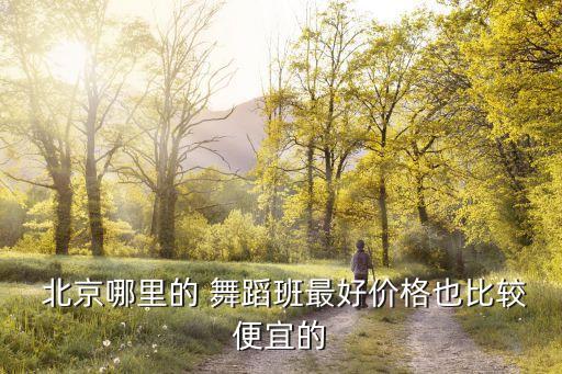  北京哪里的 舞蹈班最好价格也比较便宜的