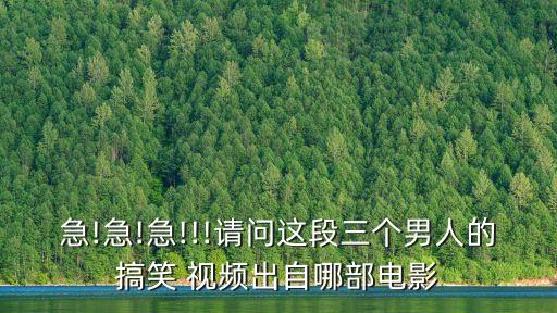急!急!急!!!请问这段三个男人的搞笑 视频出自哪部电影