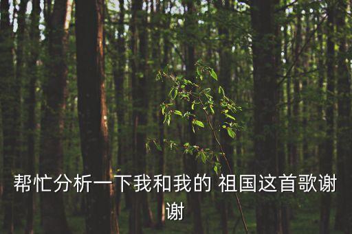 帮忙分析一下我和我的 祖国这首歌谢谢