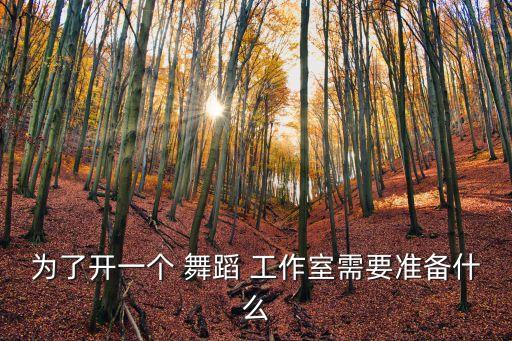 为了开一个 舞蹈 工作室需要准备什么
