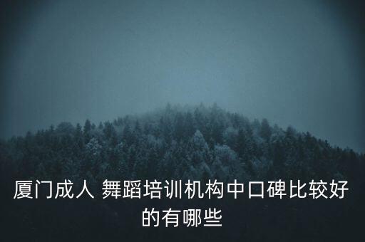 厦门成人 舞蹈培训机构中口碑比较好的有哪些