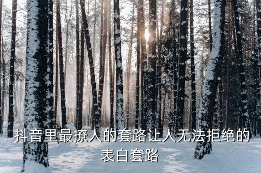  抖音里最撩人的套路让人无法拒绝的表白套路