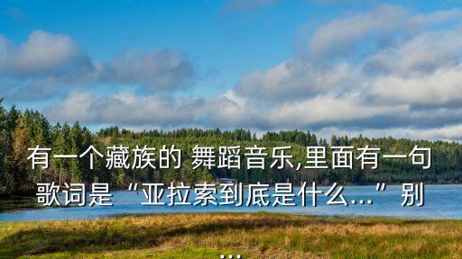 有一个藏族的 舞蹈音乐,里面有一句歌词是“亚拉索到底是什么...”别...