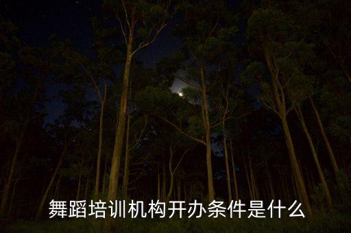  舞蹈培训机构开办条件是什么