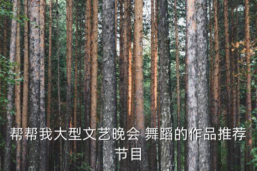 帮帮我大型文艺晚会 舞蹈的作品推荐节目