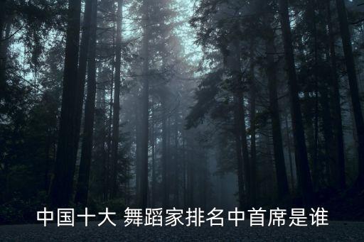 中国十大 舞蹈家排名中首席是谁
