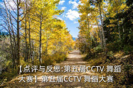 【点评与反思:第五届CCTV 舞蹈大赛】第五届CCTV 舞蹈大赛