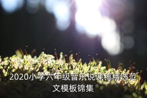 2020小学六年级音乐说课稿精选范文模板锦集