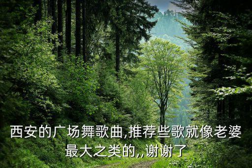 西安的广场舞歌曲,推荐些歌就像老婆最大之类的,,谢谢了