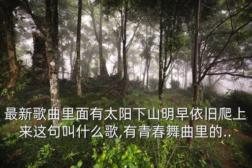 最新歌曲里面有太阳下山明早依旧爬上来这句叫什么歌,有青春舞曲里的...