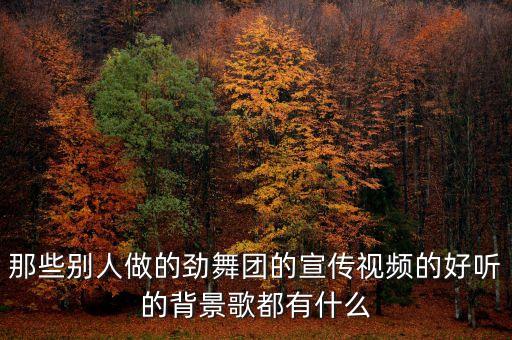 那些别人做的劲舞团的宣传视频的好听的背景歌都有什么