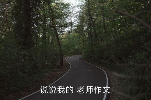 说说我的 老师作文