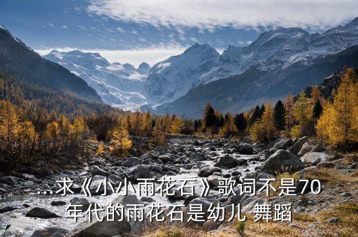 ...求《小小雨花石》歌词不是70年代的雨花石是幼儿 舞蹈
