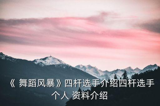舞蹈杨杨个人资料及作品,河北电视台杨杨个人资料简历
