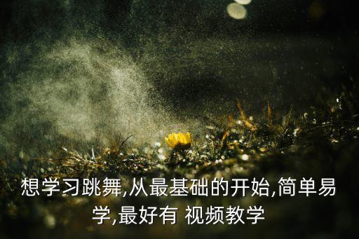 想学习跳舞,从最基础的开始,简单易学,最好有 视频教学