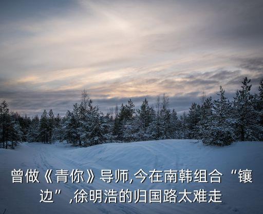 曾做《青你》导师,今在南韩组合“镶边”,徐明浩的归国路太难走