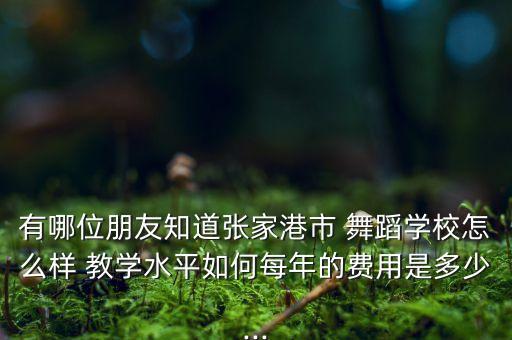 有哪位朋友知道张家港市 舞蹈学校怎么样 教学水平如何每年的费用是多少...