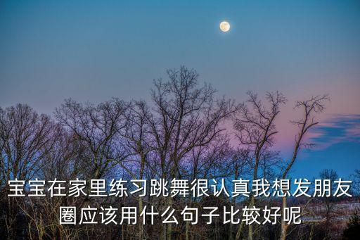 宝宝在家里练习跳舞很认真我想发朋友圈应该用什么句子比较好呢