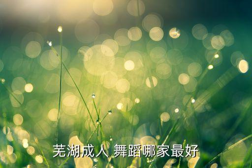 芜湖成人 舞蹈哪家最好