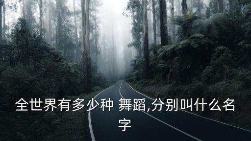 全世界有多少种 舞蹈,分别叫什么名字