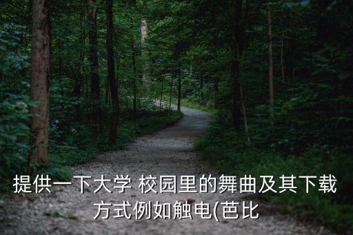 提供一下大学 校园里的舞曲及其下载方式例如触电(芭比