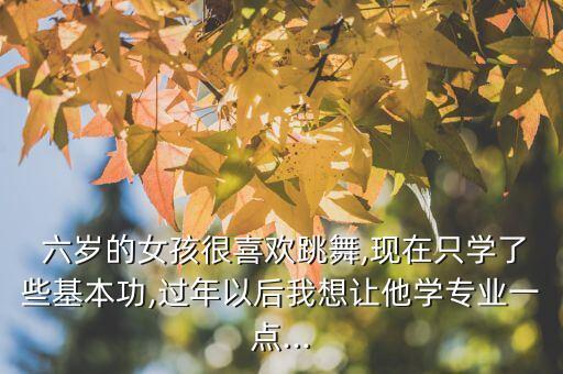  六岁的女孩很喜欢跳舞,现在只学了些基本功,过年以后我想让他学专业一点...