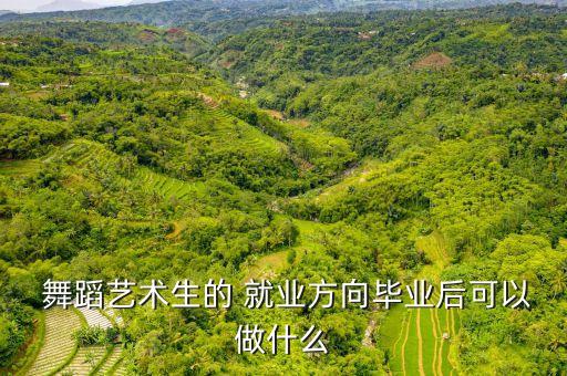  舞蹈艺术生的 就业方向毕业后可以做什么