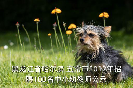 黑龙江省哈尔滨 五常市2012年招聘100名中小幼教师公示